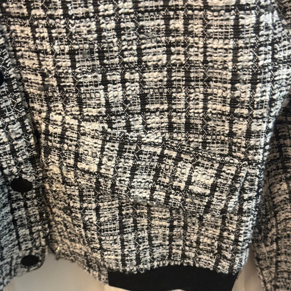 Madden NYC Black and White Checkered Bomber Jacket - Picture 7 of 11